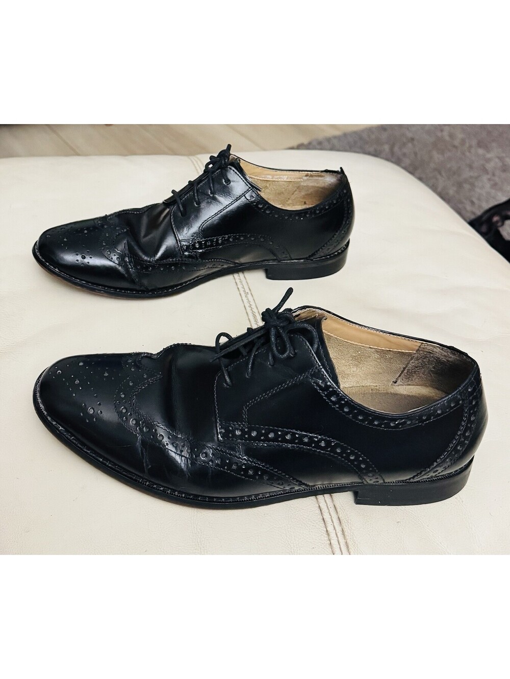 Florsheim Dress Shoes Mens Size 10 Black Montinaro Cap Toe Oxford Leather